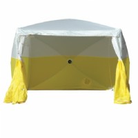 12ft X 12ft X 6ftH, inDin Style Ground Tents: Inter-Connectable Door Flap, Ground Tent, Yellow and White, with case