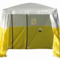 8ft x 8ft x6ftH, D Style Yellow / White Portable Tent c/w Roll Up Rear Access Door c/w Case
