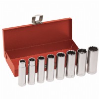 8-Piece 1/2" Drive, Deep-Socket Wrench Set