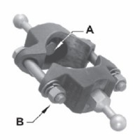 Ground Connector 2-3/8" c/w 1 25mm Ball Stud